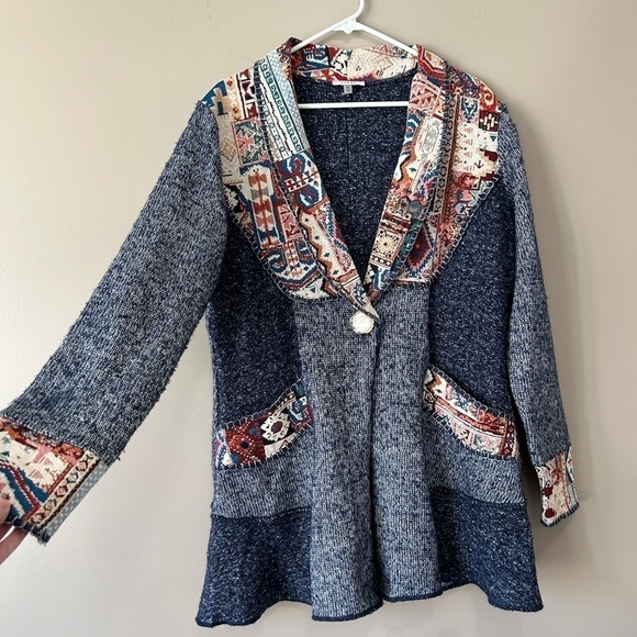 Sioni Blue Denim Western Cardigan Women’s size XL - Picture 5 of 12
